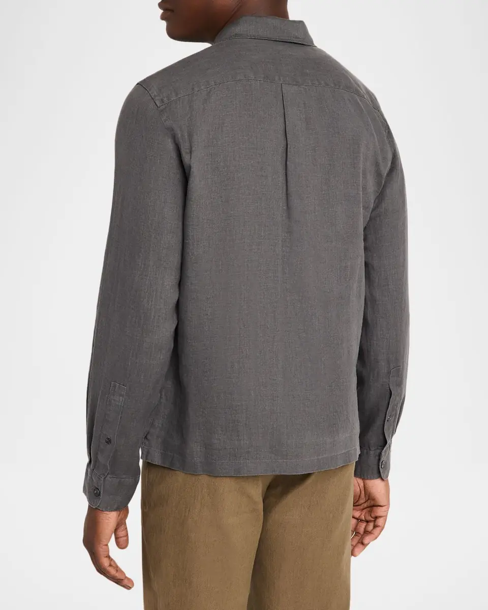 Vince Men's Linen Garage Button-Down Shirt | Thumbnail 2