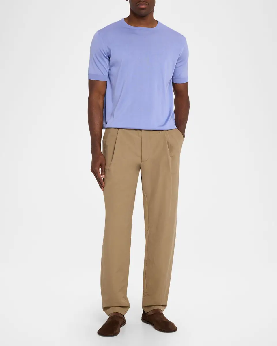 Giorgio Armani Men's Cotton and Silk Short-Sleeve Crewneck Sweater | Thumbnail 2 Giorgio Armani Men's Cotton and Silk Short-Sleeve Crewneck Sweater | Thumbnail 2