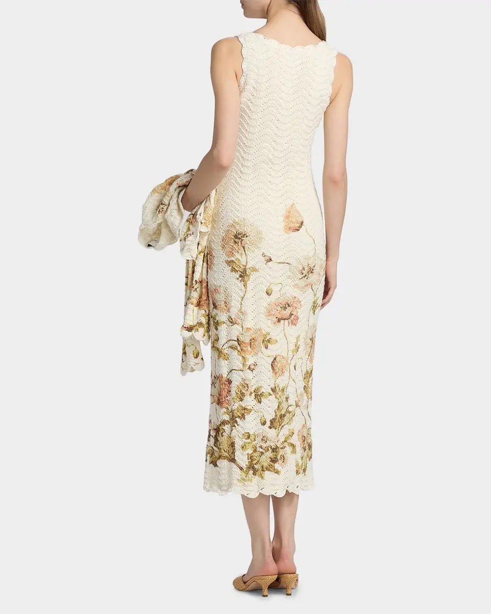 Cara Cara Orel Floral Crochet Knit Sleeveless Maxi Dress | Thumbnail 2