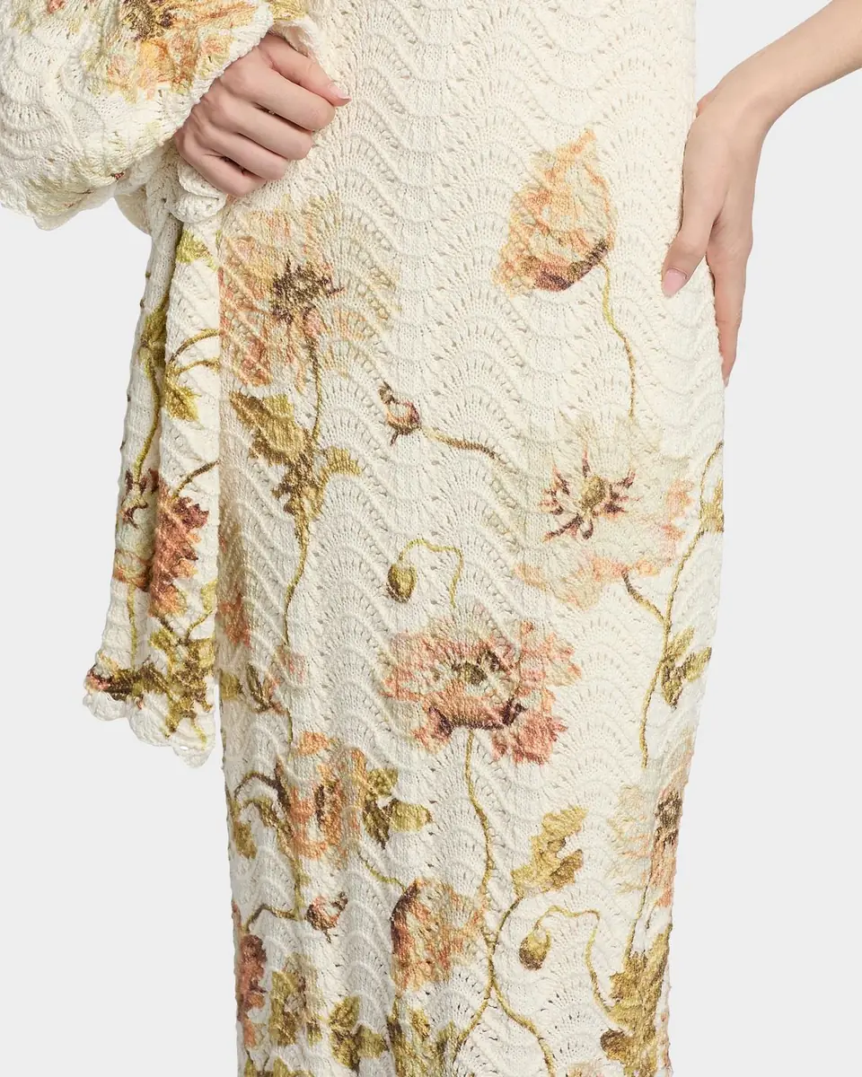 Cara Cara Orel Floral Crochet Knit Sleeveless Maxi Dress | Thumbnail 4