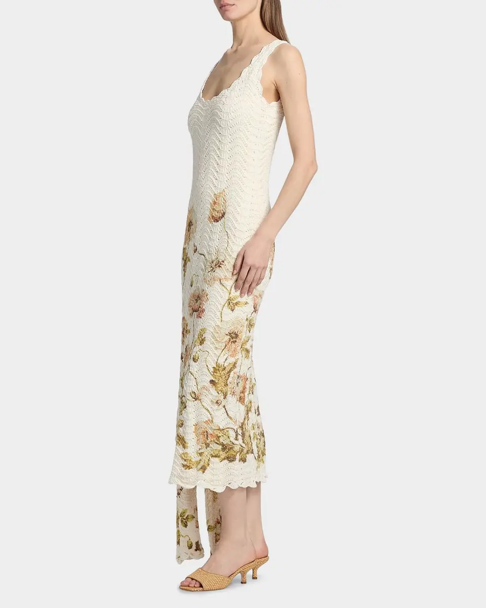 Cara Cara Orel Floral Crochet Knit Sleeveless Maxi Dress | Thumbnail 6