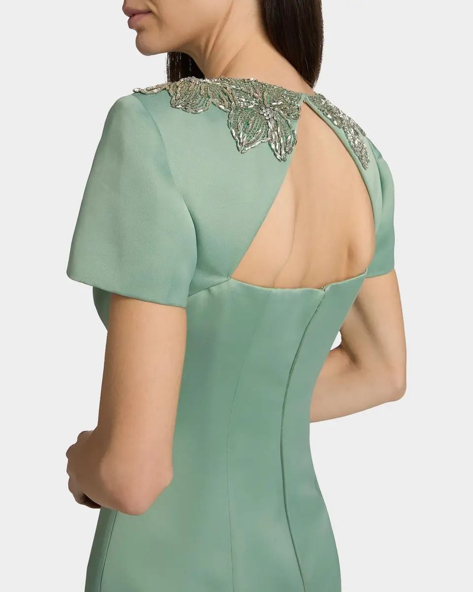 Theia Sorelia Beaded Duchess Satin Column Gown | Thumbnail 4 Theia Sorelia Beaded Duchess Satin Column Gown | Thumbnail 4