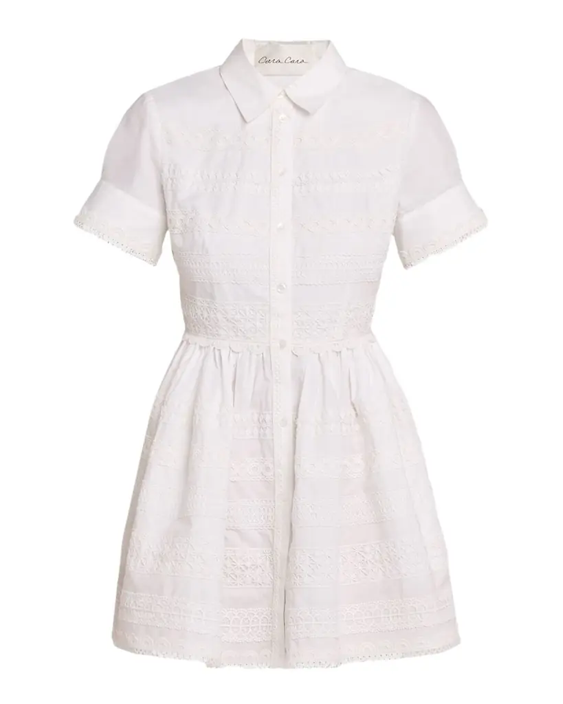 Kai Lace Cotton Mini Shirtdress Kai Lace Cotton Mini Shirtdress