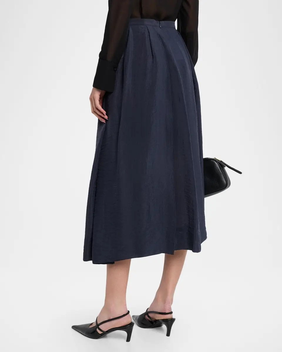 Emporio Armani Pleated High-Low Midi Skirt | Thumbnail 3 Emporio Armani Pleated High-Low Midi Skirt | Thumbnail 3