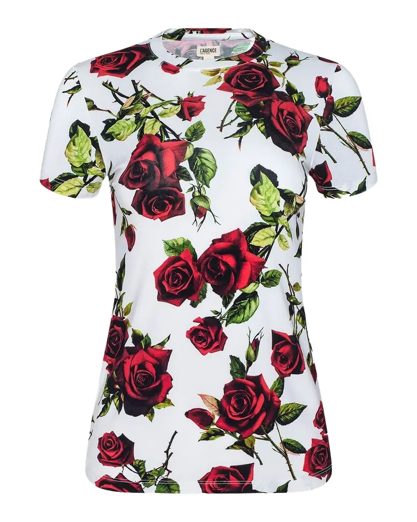L'Agence Ressi Short-Sleeve Rose Thorn Tee | Image 1 L'Agence Ressi Short-Sleeve Rose Thorn Tee | Image 1