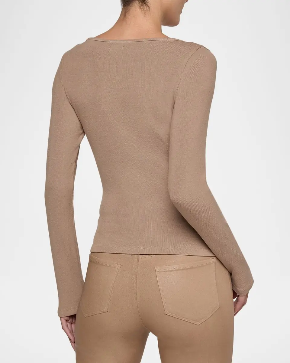 L'Agence Vanya Long-Sleeve Scoop-Neck Tee | Thumbnail 3 L'Agence Vanya Long-Sleeve Scoop-Neck Tee | Thumbnail 3