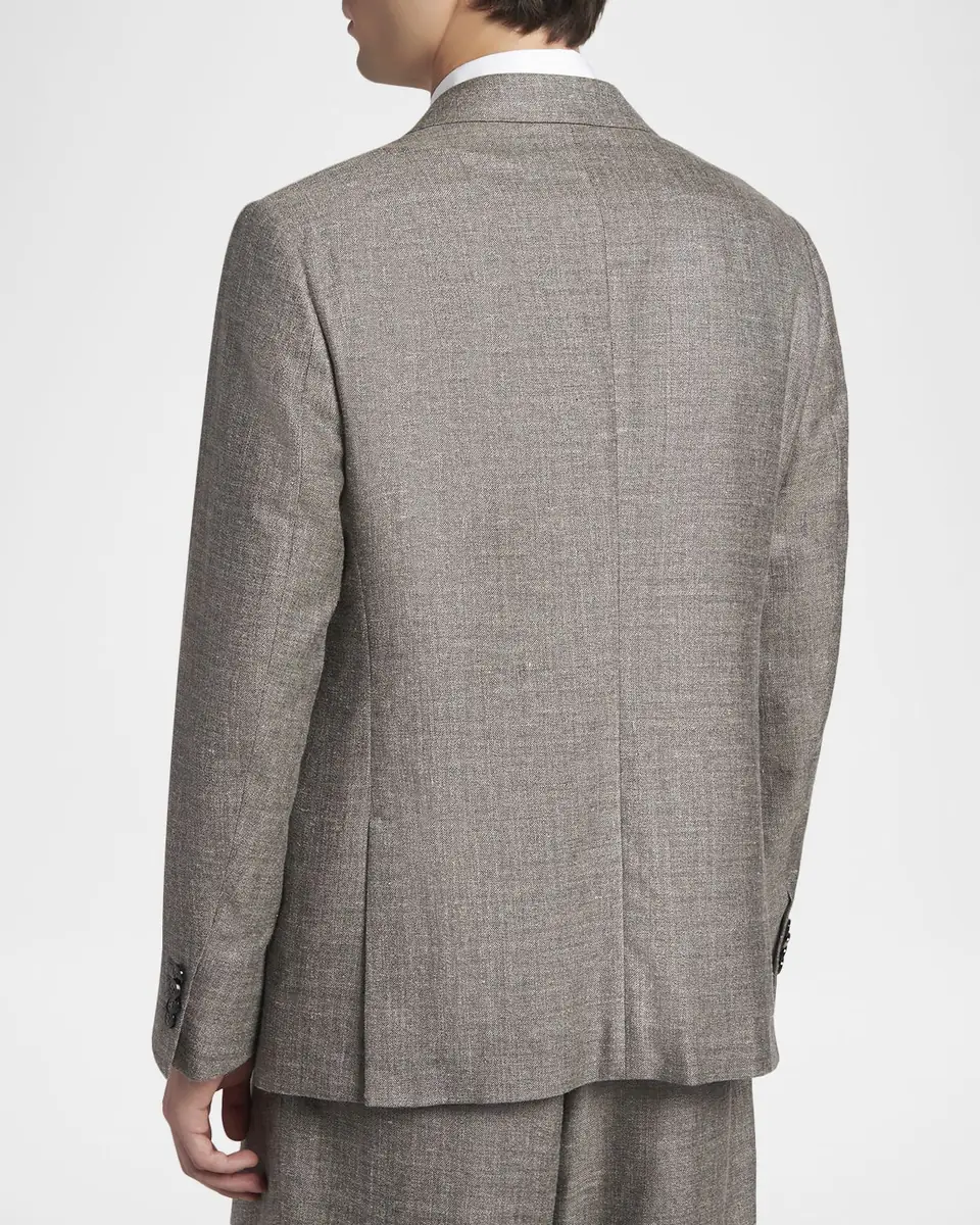 Giorgio Armani Men's Silk, Linen and Wool Double-Breasted Sport Coat | Thumbnail 4 Giorgio Armani Men's Silk, Linen and Wool Double-Breasted Sport Coat | Thumbnail 4