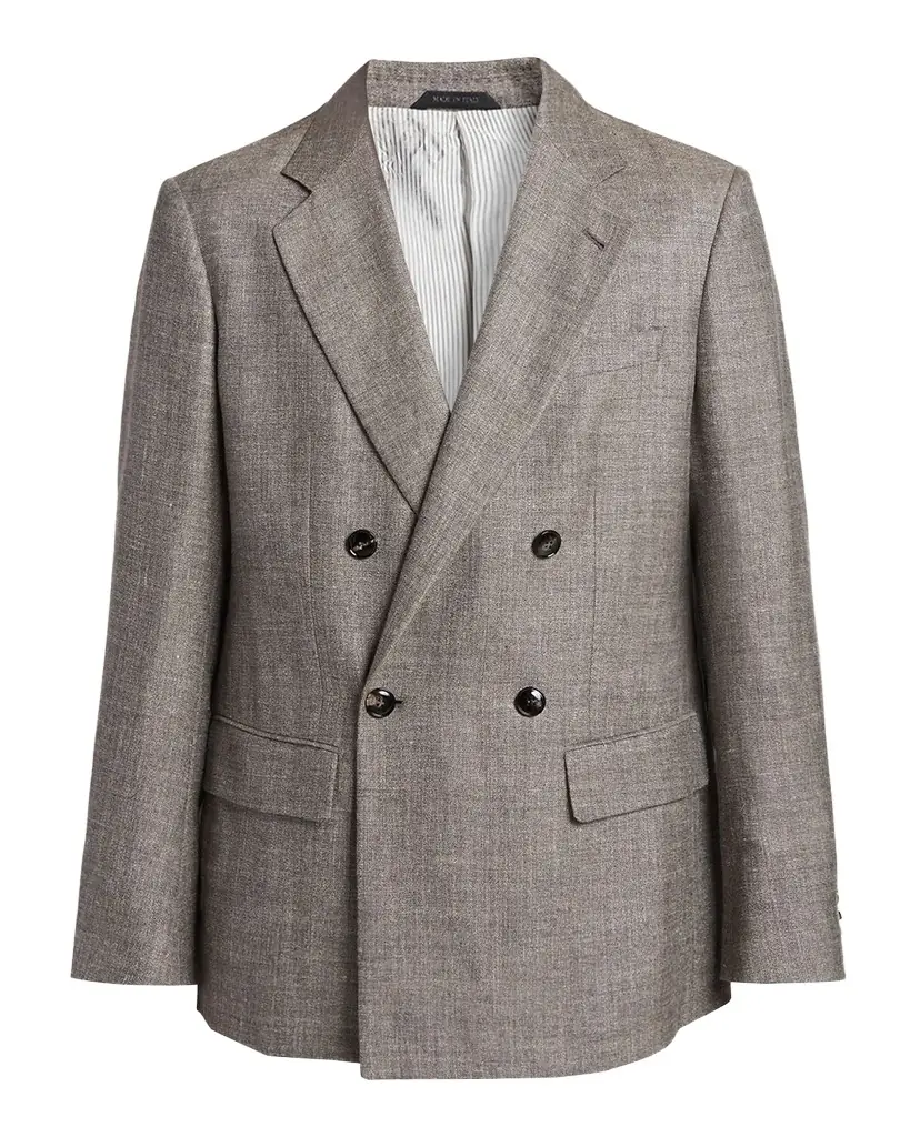 Giorgio Armani Men's Silk, Linen and Wool Double-Breasted Sport Coat | Image 1 Giorgio Armani Men's Silk, Linen and Wool Double-Breasted Sport Coat | Image 1
