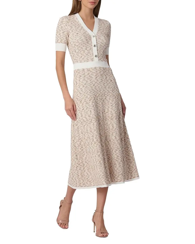 Alison Melange Tweed-Knit Midi Dress Alison Melange Tweed-Knit Midi Dress