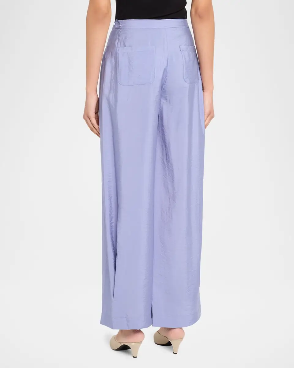 Emporio Armani Pleated Wide-Leg Viscose Trousers | Thumbnail 3 Emporio Armani Pleated Wide-Leg Viscose Trousers | Thumbnail 3