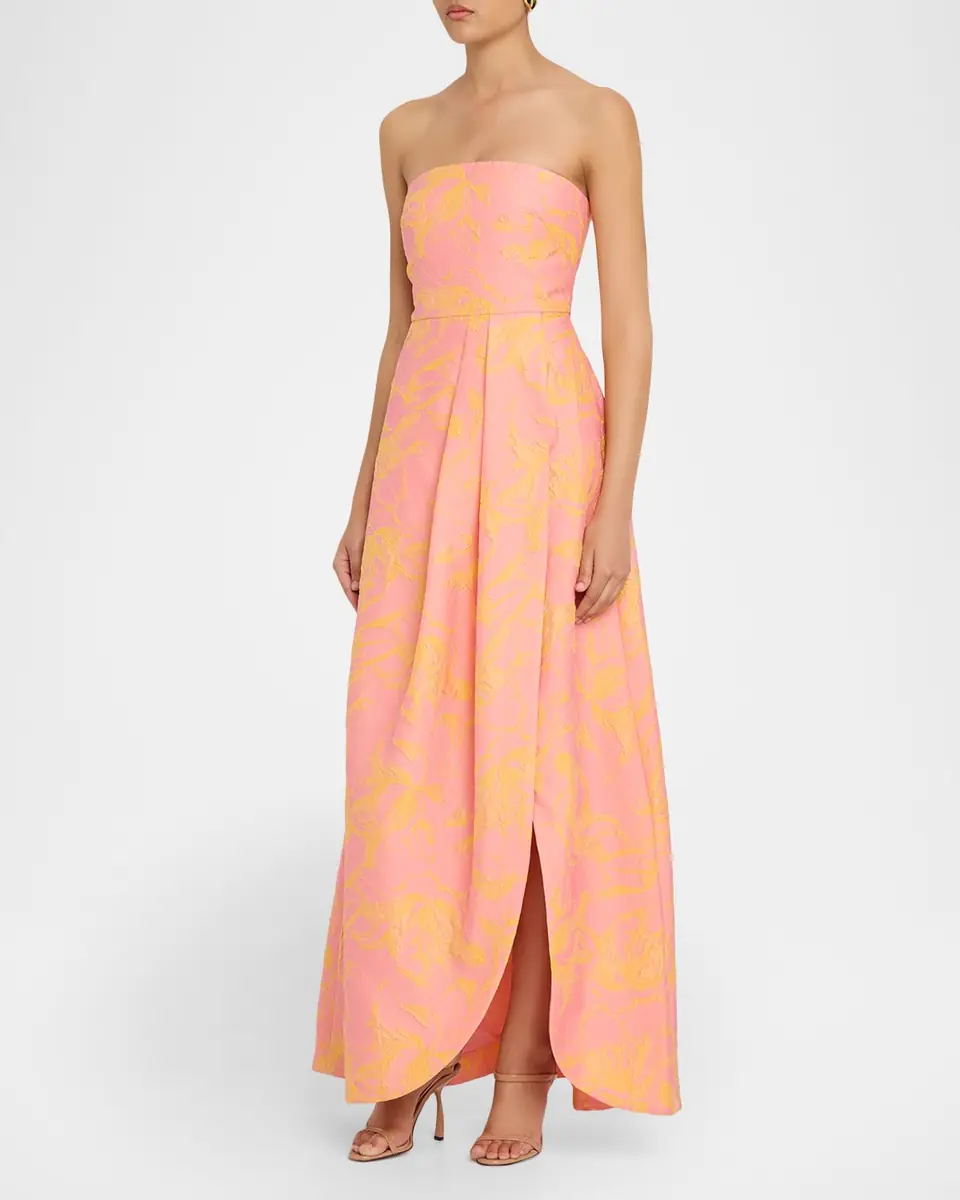 As It May Kaia Strapless Floral Jacquard Gown | Thumbnail 3