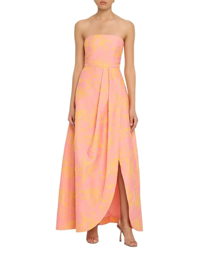 Kaia Strapless Floral Jacquard Gown Kaia Strapless Floral Jacquard Gown