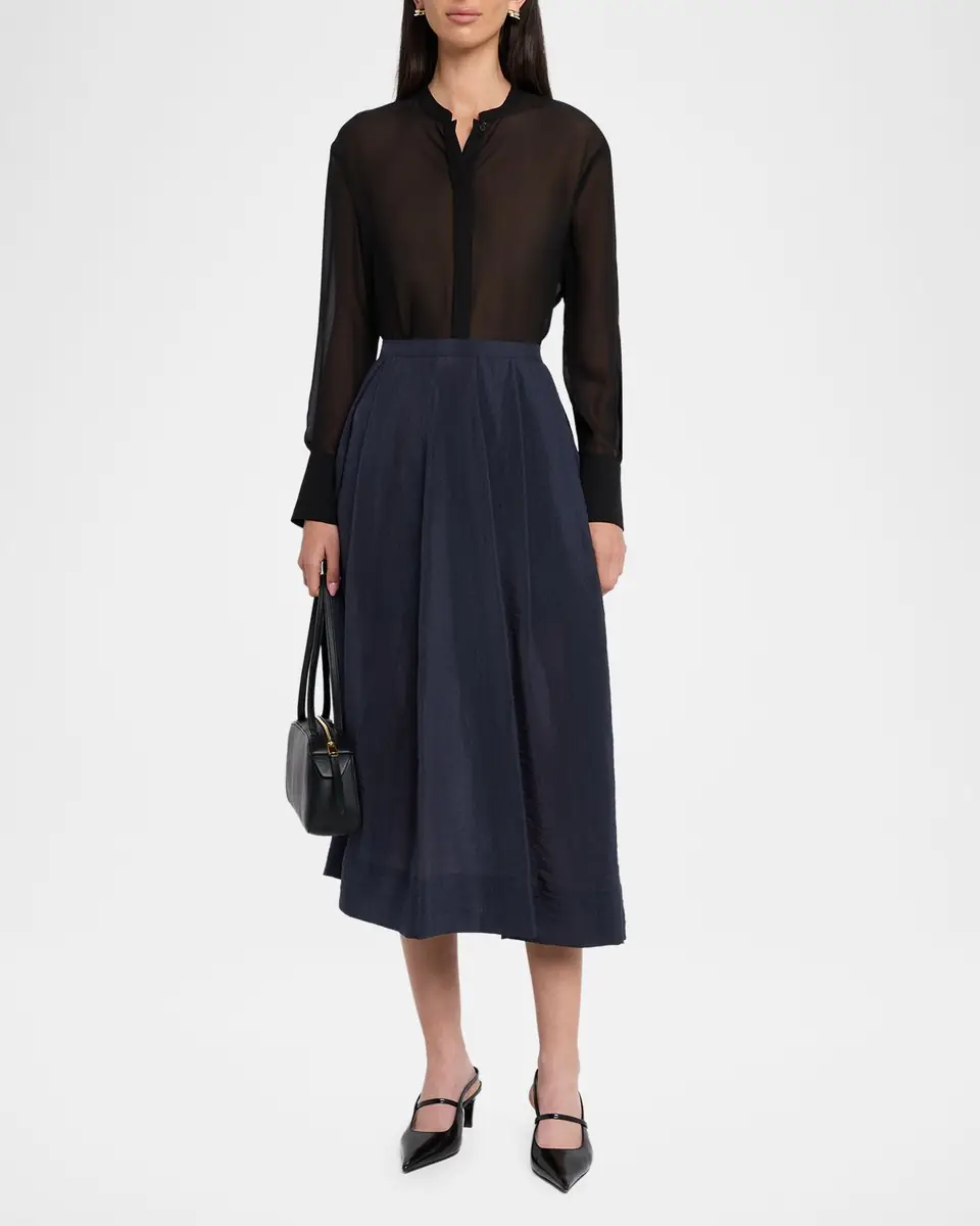Emporio Armani High-Low Sheer Georgette Shirt | Thumbnail 2