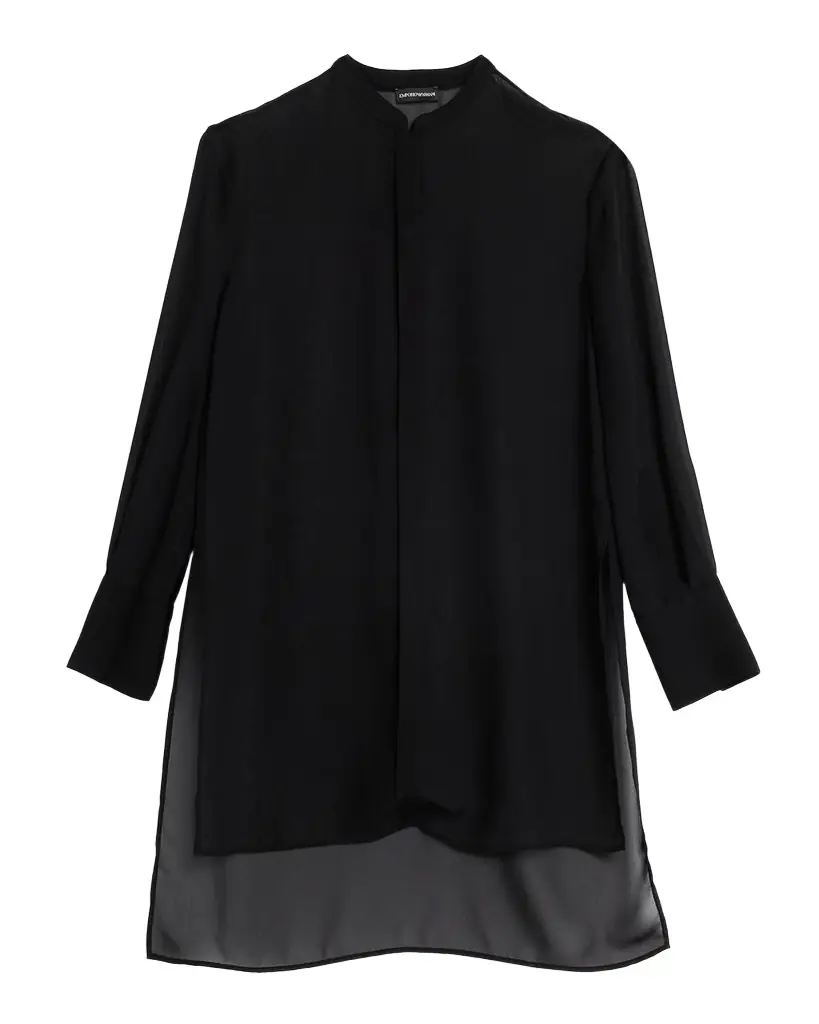 High-Low Sheer Georgette Shirt High-Low Sheer Georgette Shirt