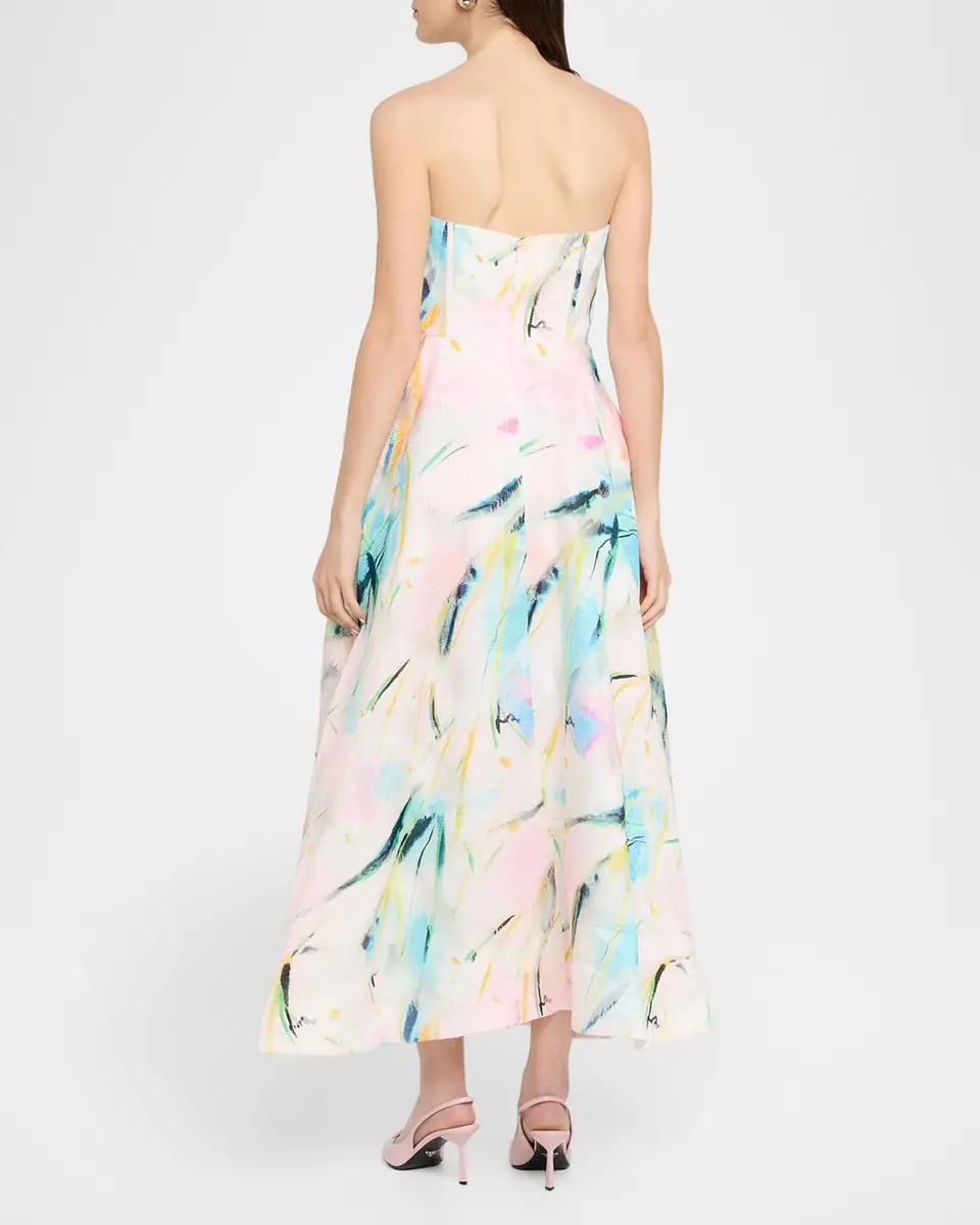 As It May Mika Strapless Jacquard Midi Dress | Thumbnail 3 As It May Mika Strapless Jacquard Midi Dress | Thumbnail 3