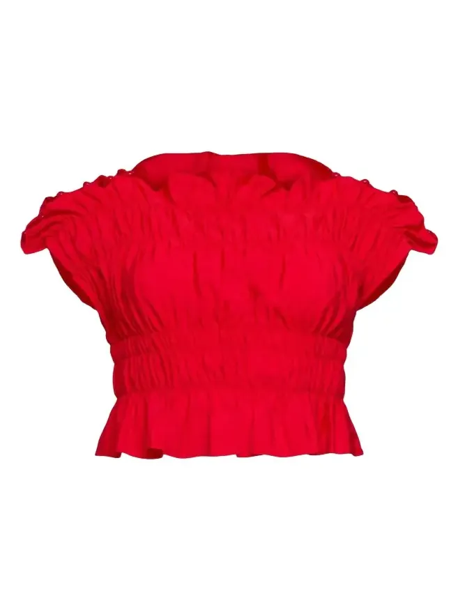 Evalina Smocked Crop Top Evalina Smocked Crop Top