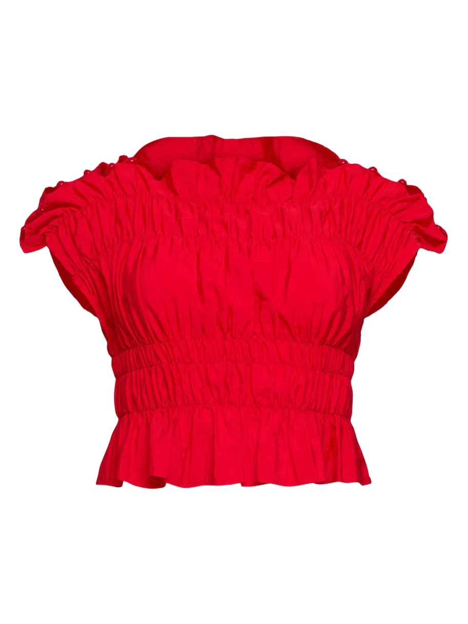 Evalina Smocked Crop Top