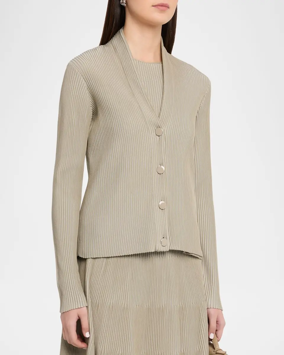 Emporio Armani Button-Down Rib Knit Cardigan | Thumbnail 4