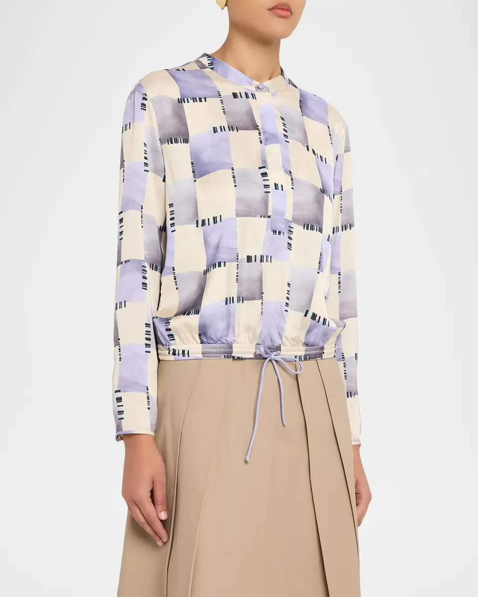 Emporio Armani Satin Check-Print Shirt | Thumbnail 4