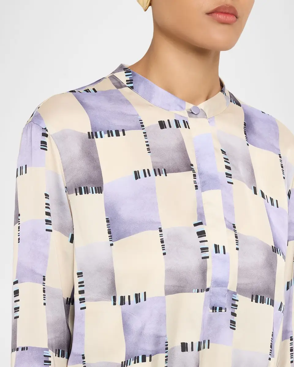 Emporio Armani Satin Check-Print Shirt | Thumbnail 5