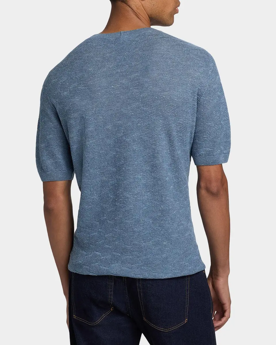 Giorgio Armani Men's Cashmere, Hemp and Silk Short-Sleeve Sweater | Thumbnail 3