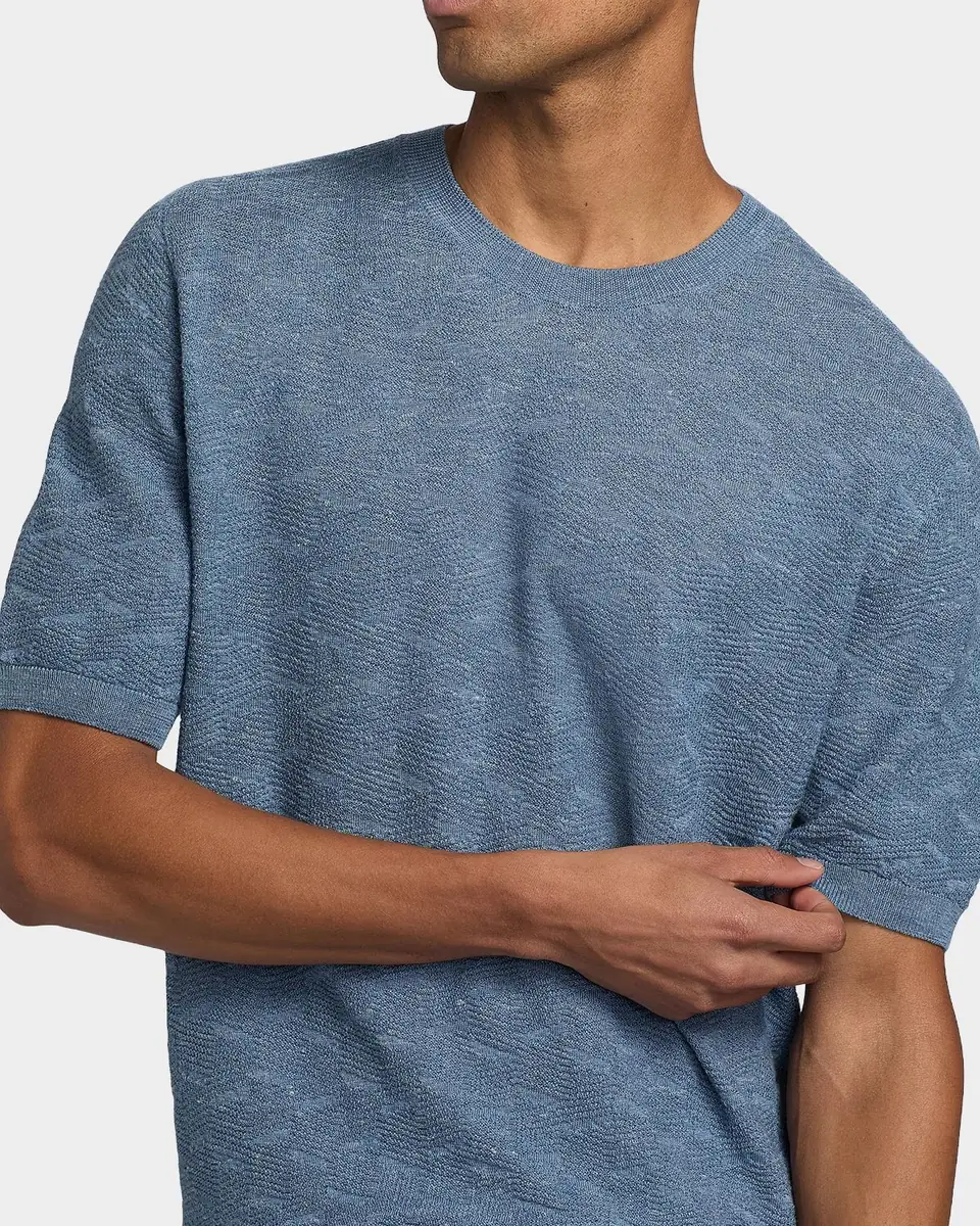 Giorgio Armani Men's Cashmere, Hemp and Silk Short-Sleeve Sweater | Thumbnail 7