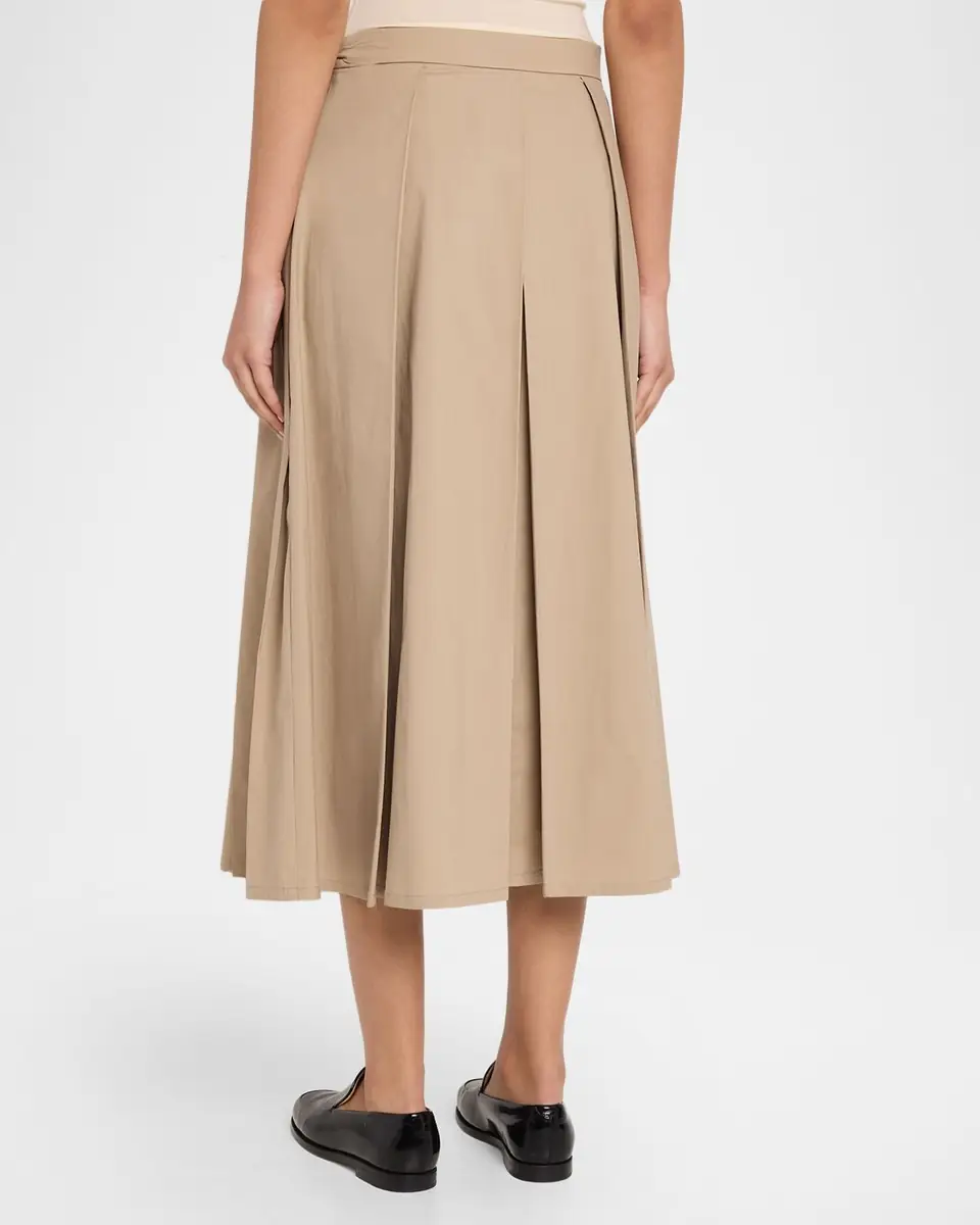 Emporio Armani Eagle Club Poplin Pleated Midi Skirt | Thumbnail 3 Emporio Armani Eagle Club Poplin Pleated Midi Skirt | Thumbnail 3