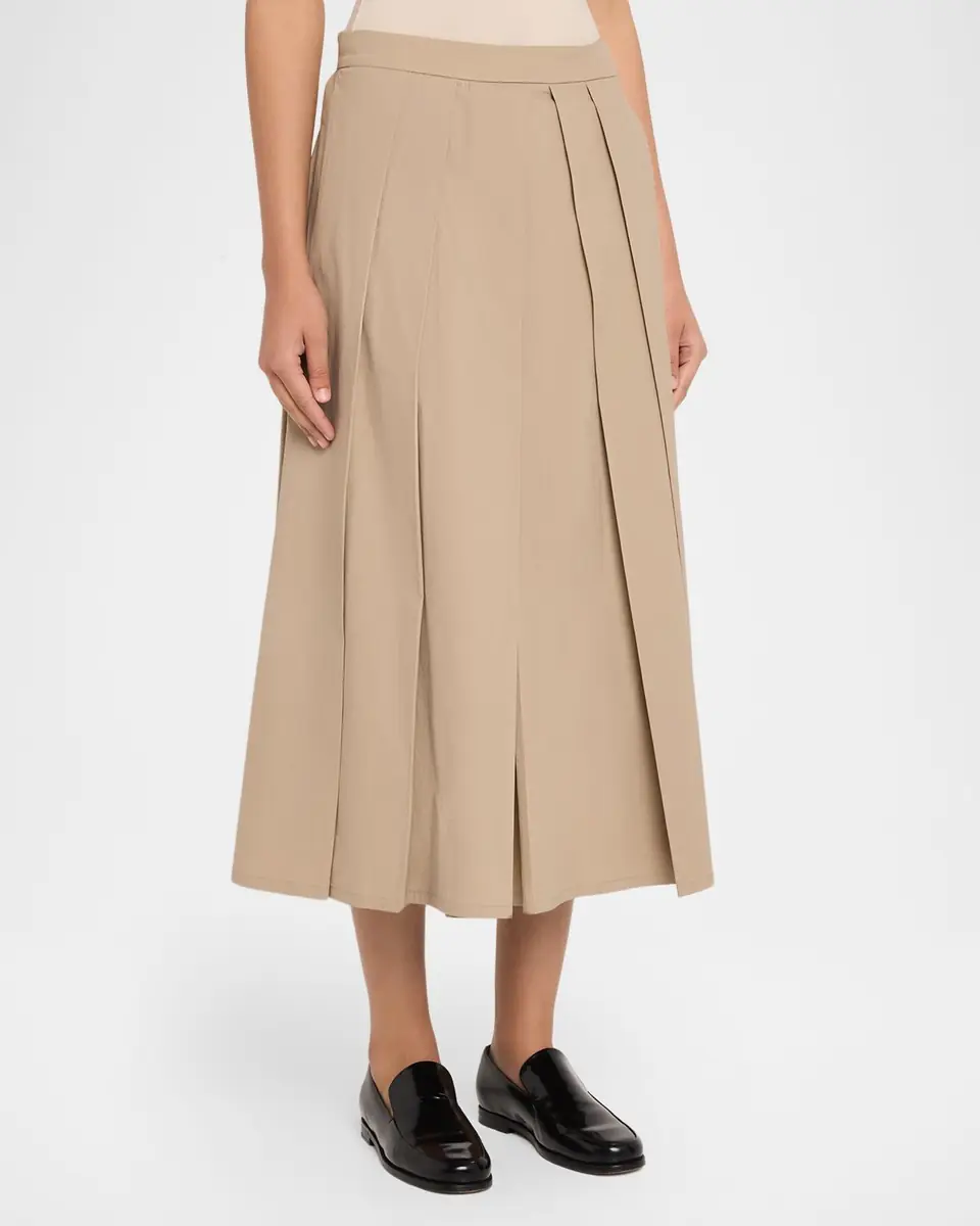 Emporio Armani Eagle Club Poplin Pleated Midi Skirt | Thumbnail 4 Emporio Armani Eagle Club Poplin Pleated Midi Skirt | Thumbnail 4