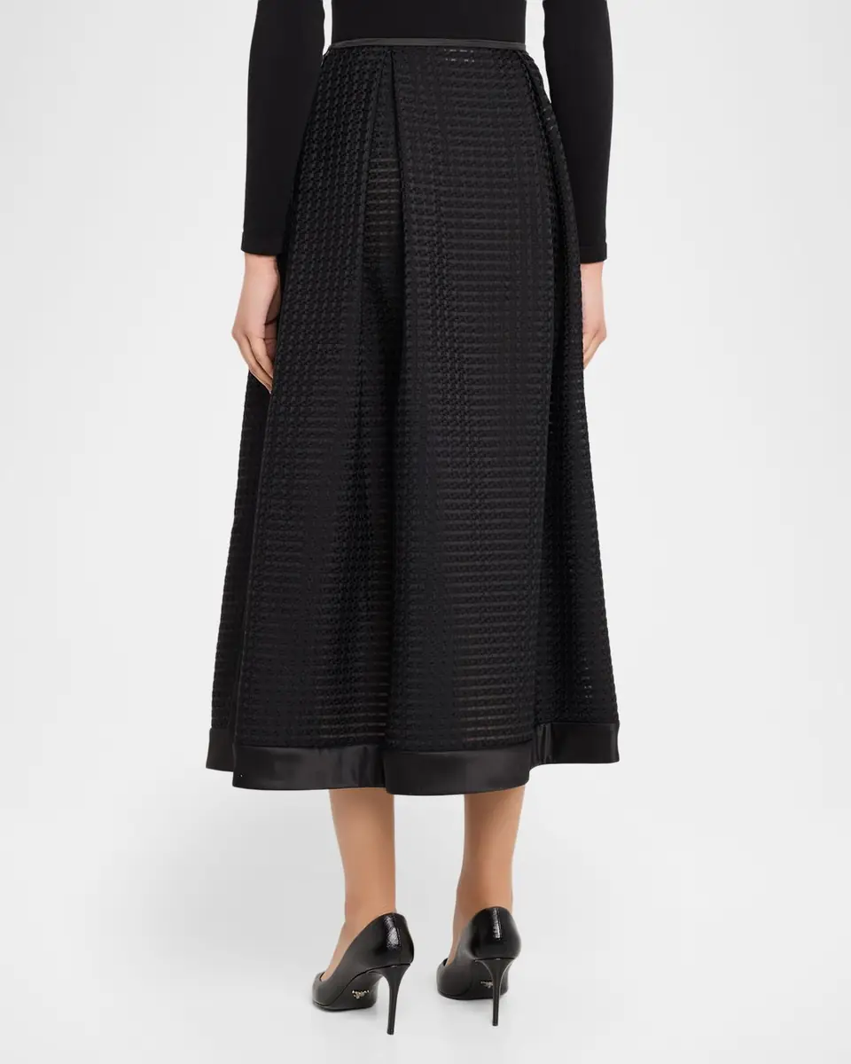 Emporio Armani Pleated Gingham Jacquard Midi Skirt | Thumbnail 3 Emporio Armani Pleated Gingham Jacquard Midi Skirt | Thumbnail 3