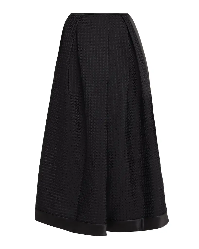 Emporio Armani Pleated Gingham Jacquard Midi Skirt | Image 1 Emporio Armani Pleated Gingham Jacquard Midi Skirt | Image 1