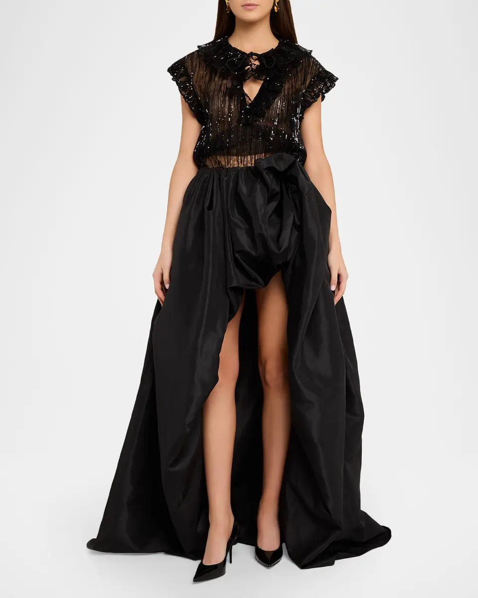 Aknvas Este Sequined Ruffle Tulle Top | Thumbnail 2 Aknvas Este Sequined Ruffle Tulle Top | Thumbnail 2