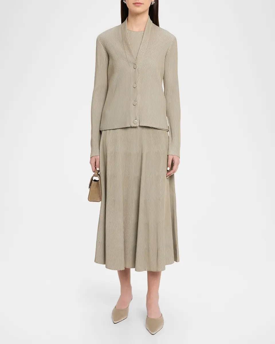 Emporio Armani A-Line Rib Knit Midi Skirt | Thumbnail 2 Emporio Armani A-Line Rib Knit Midi Skirt | Thumbnail 2