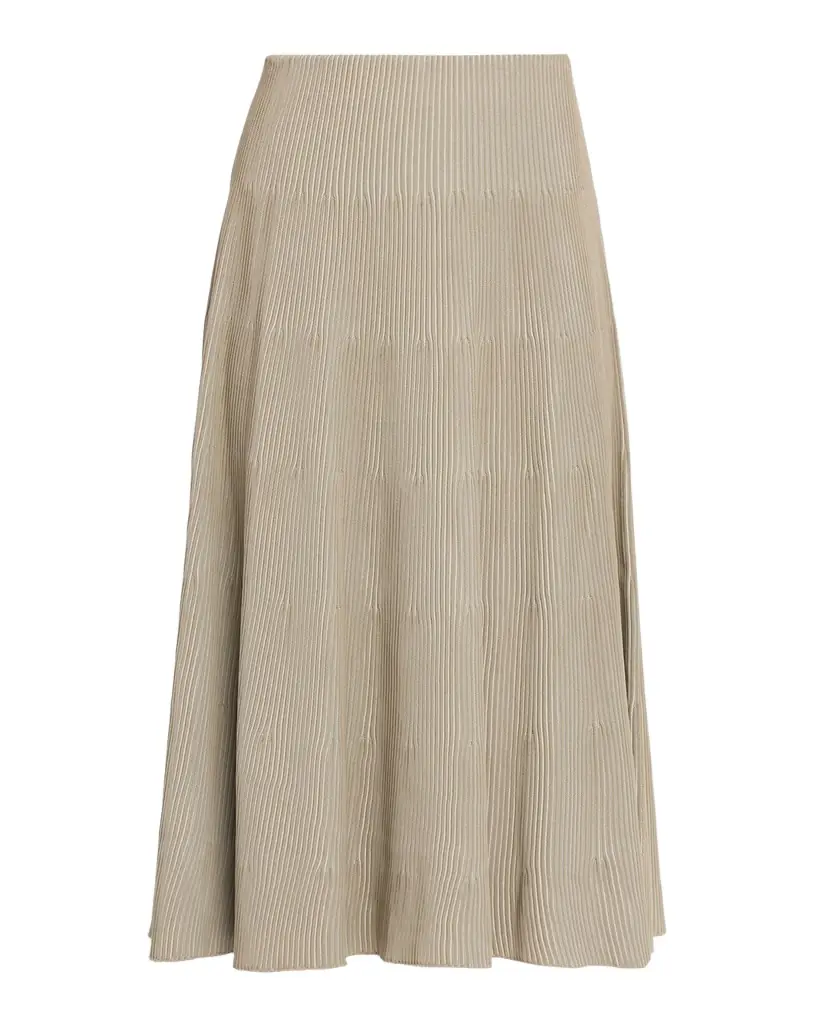 Emporio Armani A-Line Rib Knit Midi Skirt | Image 1 Emporio Armani A-Line Rib Knit Midi Skirt | Image 1