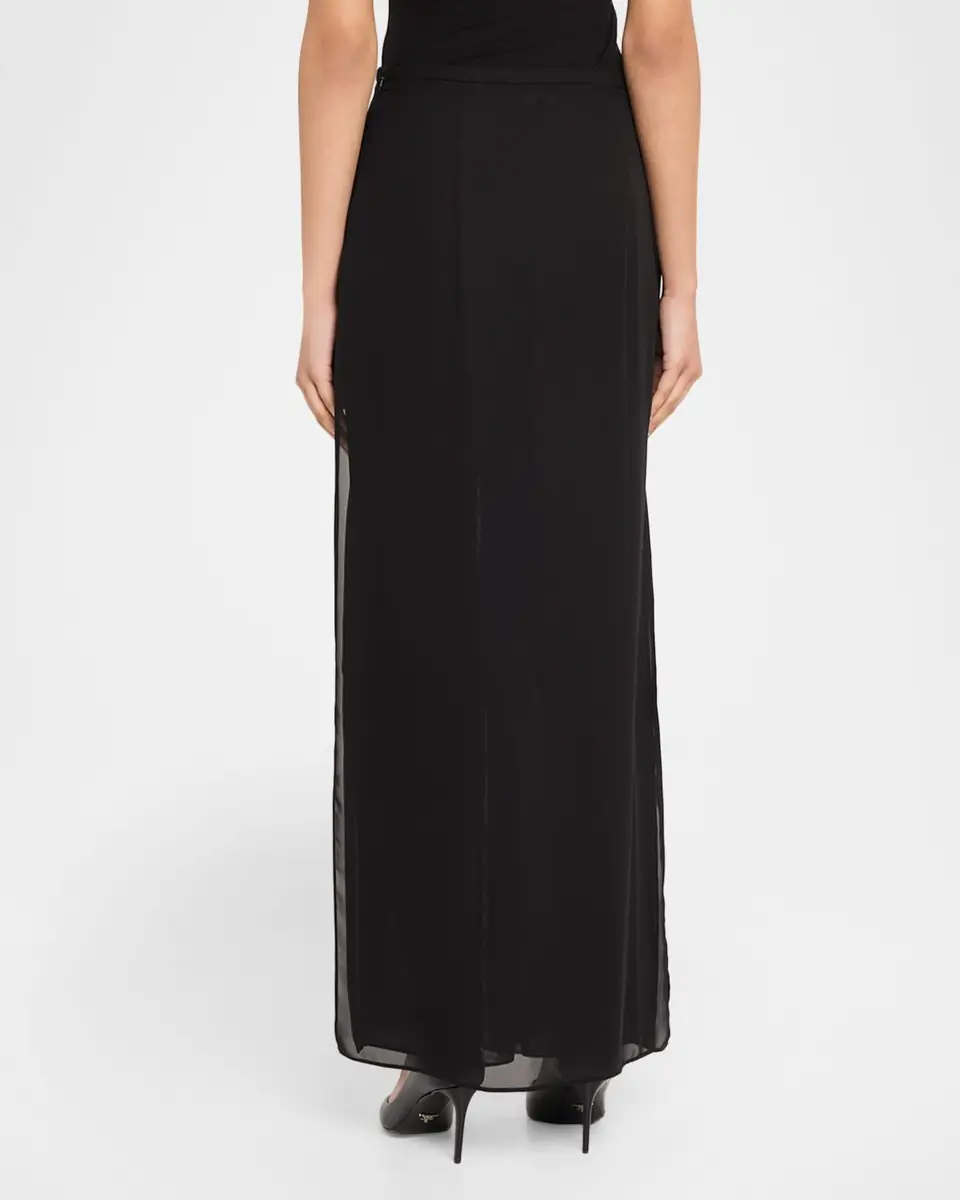 Emporio Armani Layered Straight-Leg Georgette Culottes | Thumbnail 3