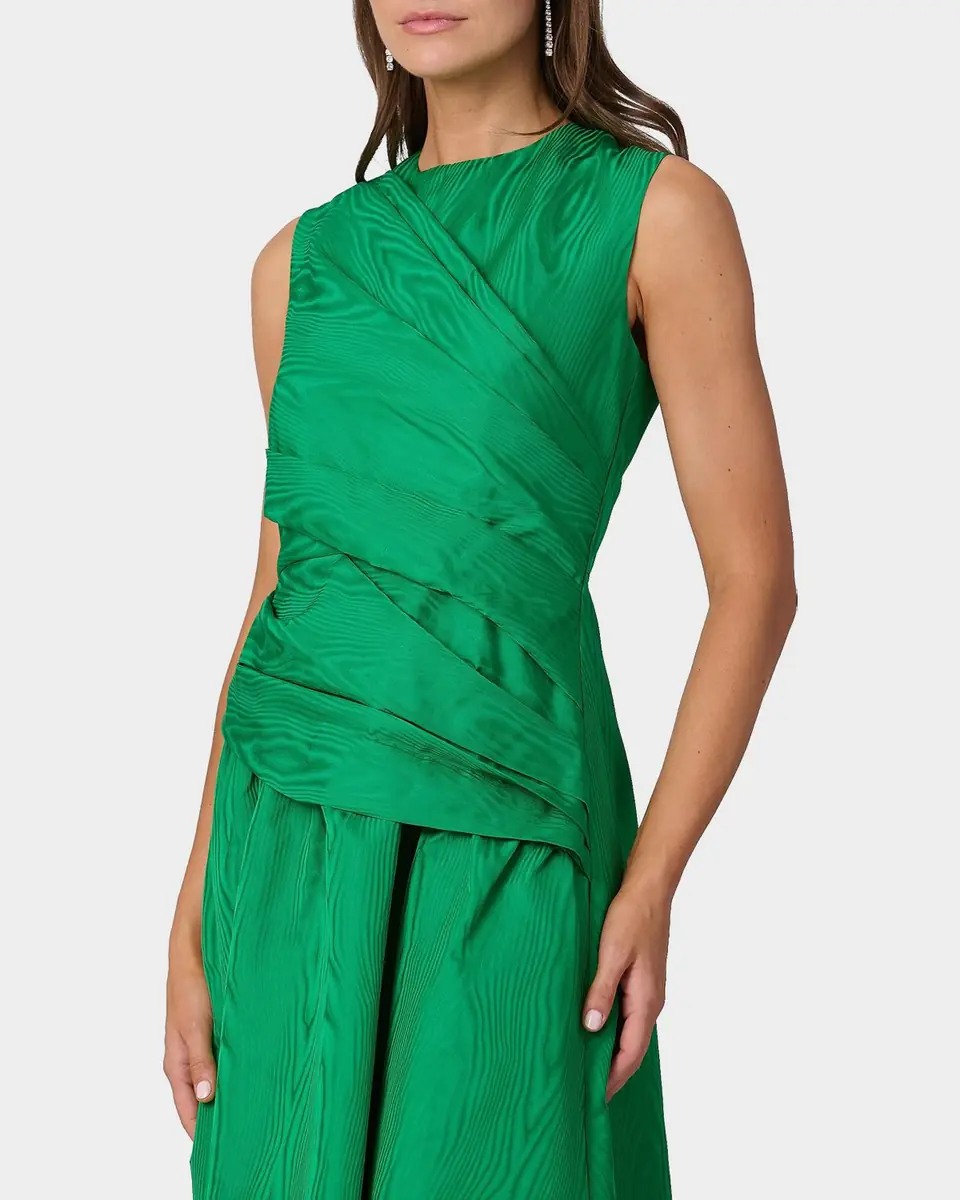 Shoshanna Gabriele Pleated Swirl-Print Midi Dress | Thumbnail 3