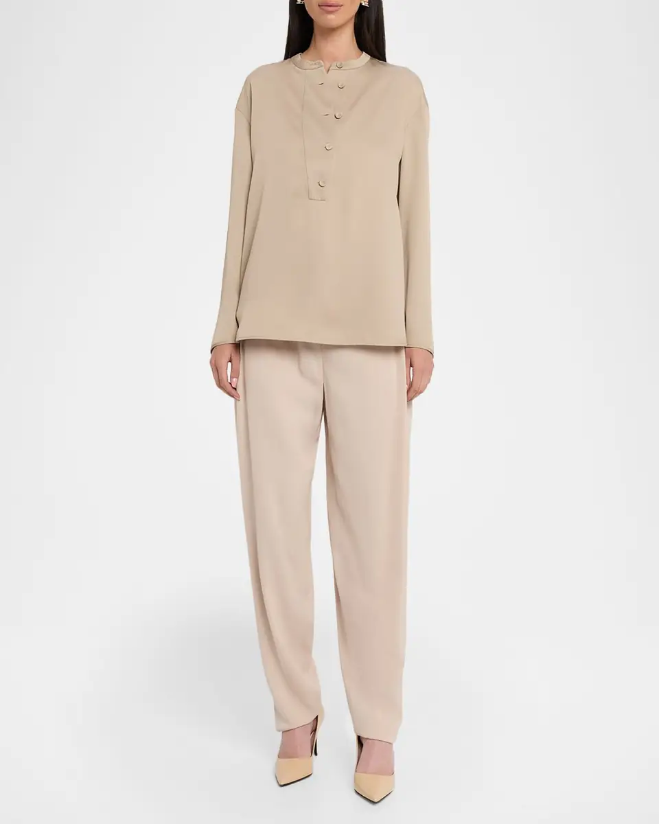 Emporio Armani Button-Down Twill Crepe Shirt | Thumbnail 2 Emporio Armani Button-Down Twill Crepe Shirt | Thumbnail 2
