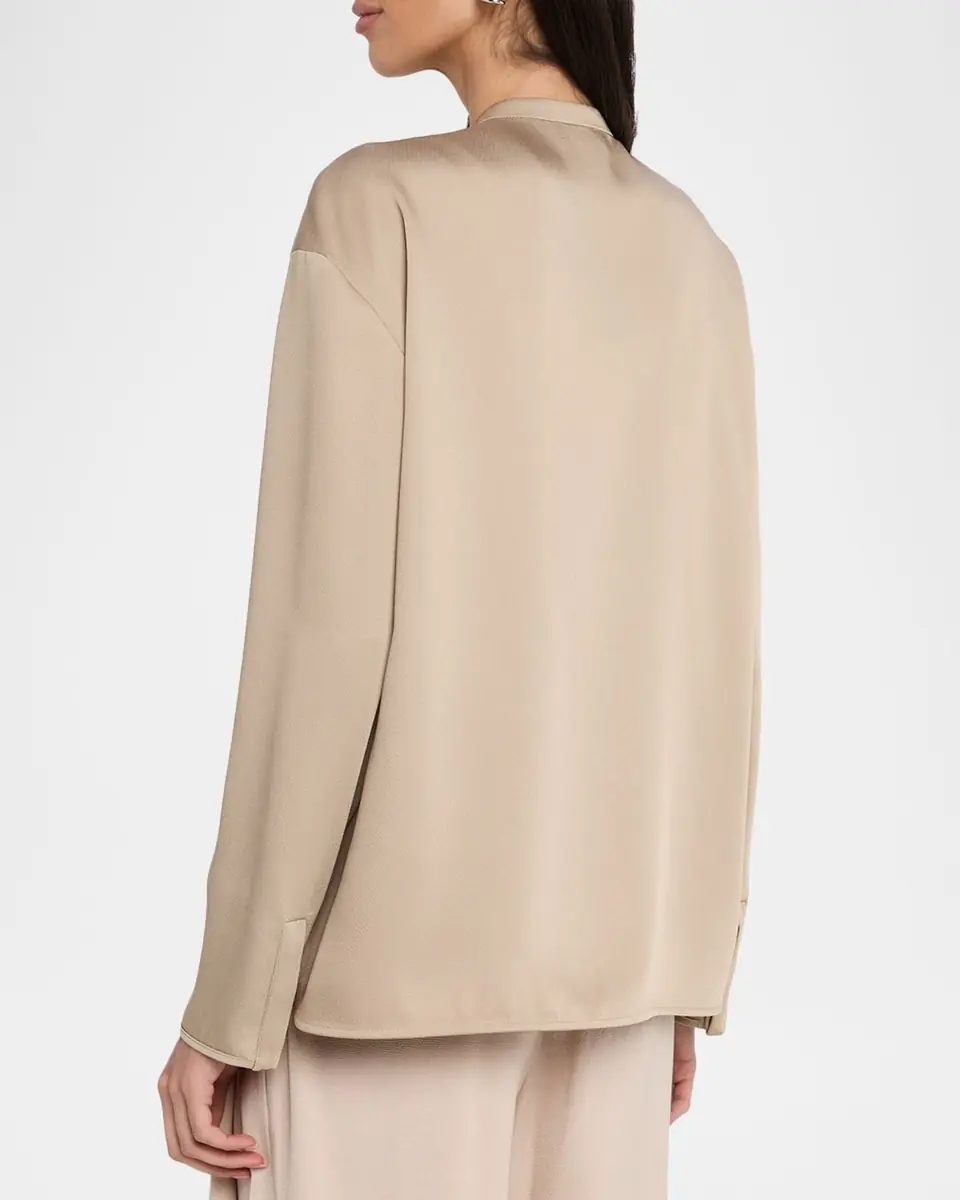 Emporio Armani Button-Down Twill Crepe Shirt | Thumbnail 3 Emporio Armani Button-Down Twill Crepe Shirt | Thumbnail 3