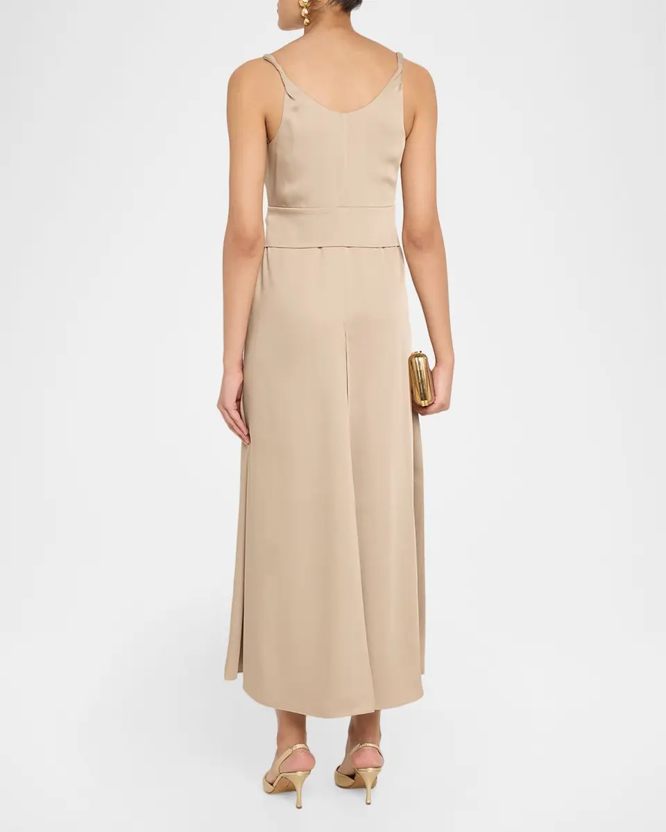 Emporio Armani Multi-Slit Twill Crepe Midi Dress | Thumbnail 3 Emporio Armani Multi-Slit Twill Crepe Midi Dress | Thumbnail 3