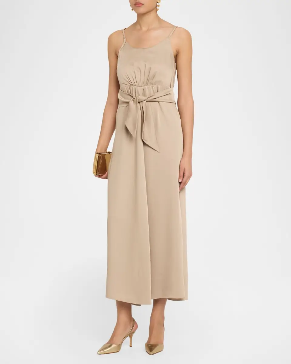 Emporio Armani Multi-Slit Twill Crepe Midi Dress | Thumbnail 4 Emporio Armani Multi-Slit Twill Crepe Midi Dress | Thumbnail 4