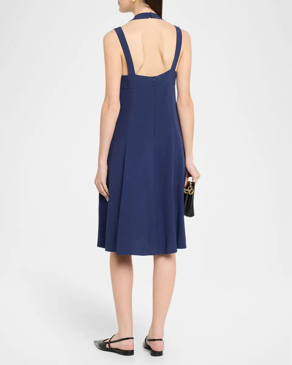 Emporio Armani Scoop-Neck Jacquard Empire Midi Dress | Thumbnail 3 Emporio Armani Scoop-Neck Jacquard Empire Midi Dress | Thumbnail 3