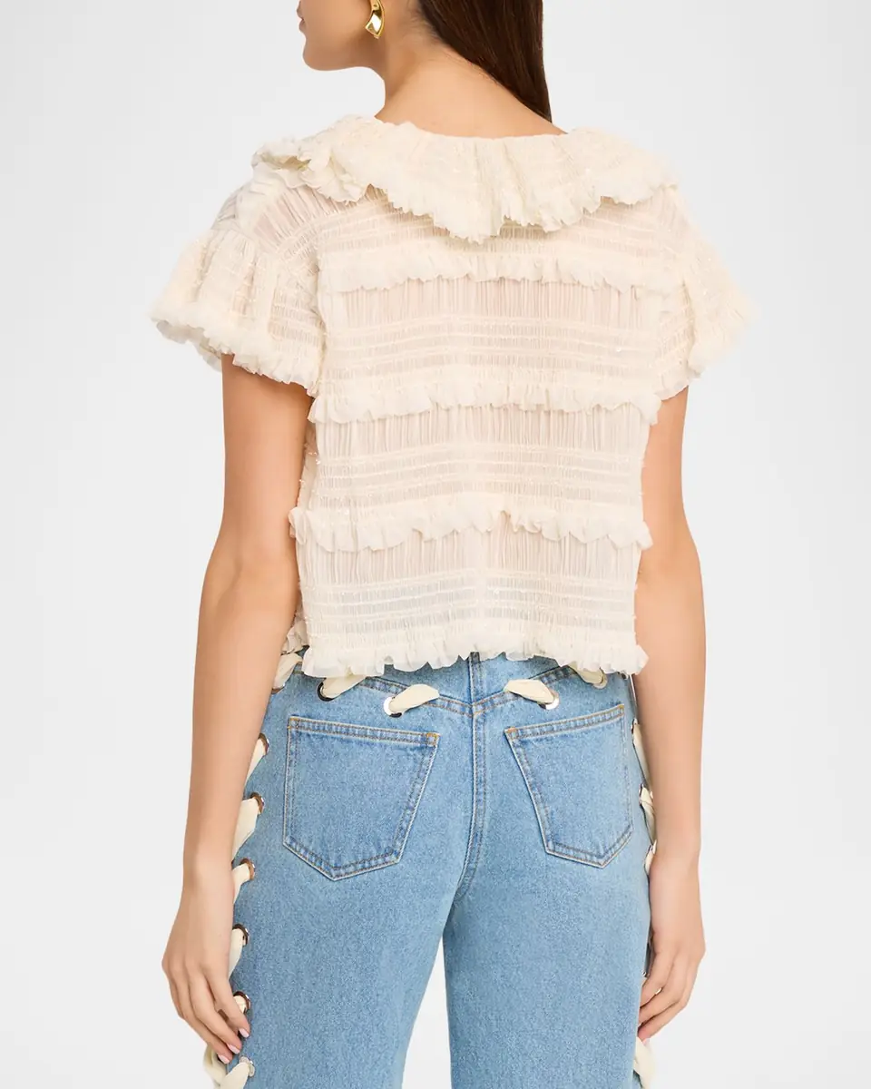 AKNVAS Audra Ruffled Tie-Front Blouse | Thumbnail 2 AKNVAS Audra Ruffled Tie-Front Blouse | Thumbnail 2