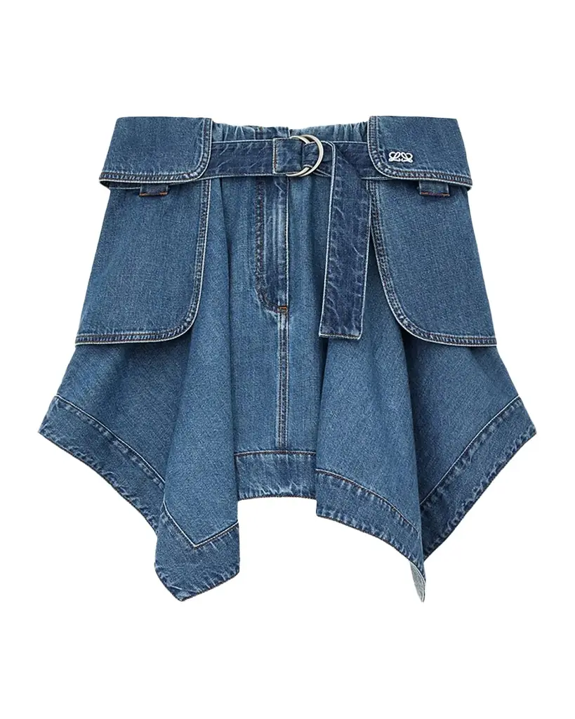 Denim Handkerchief Mini Cargo Skirt Denim Handkerchief Mini Cargo Skirt