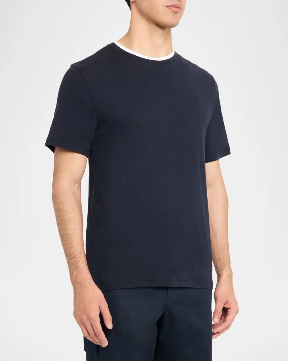 Vince Men's Tipped Cotton Crewneck T-Shirt | Thumbnail 3 Vince Men's Tipped Cotton Crewneck T-Shirt | Thumbnail 3