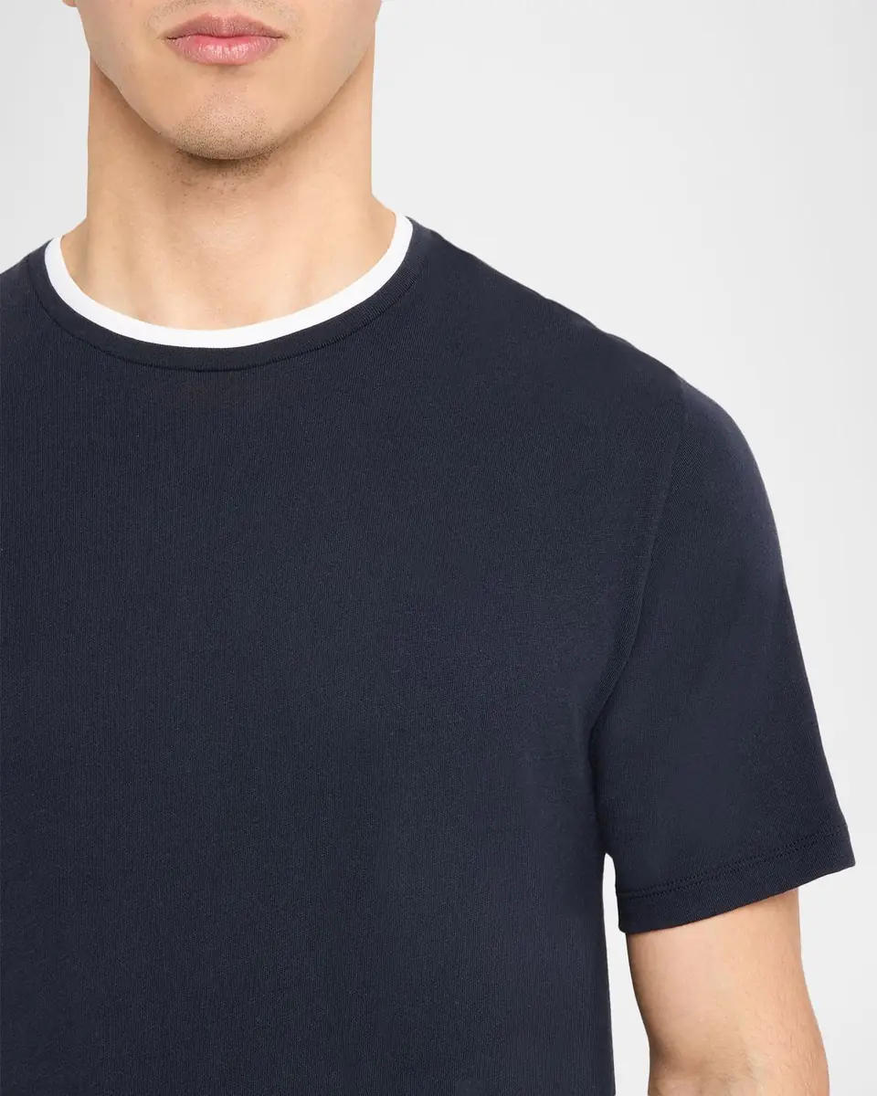 Vince Men's Tipped Cotton Crewneck T-Shirt | Thumbnail 4 Vince Men's Tipped Cotton Crewneck T-Shirt | Thumbnail 4