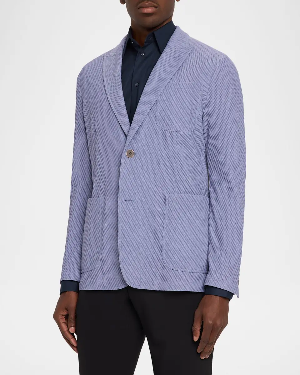 Giorgio Armani Men's Nylon-Stretch Honeycomb Jacquard Blazer | Thumbnail 4 Giorgio Armani Men's Nylon-Stretch Honeycomb Jacquard Blazer | Thumbnail 4