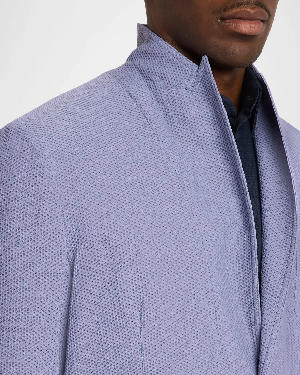 Giorgio Armani Men's Nylon-Stretch Honeycomb Jacquard Blazer | Thumbnail 7 Giorgio Armani Men's Nylon-Stretch Honeycomb Jacquard Blazer | Thumbnail 7
