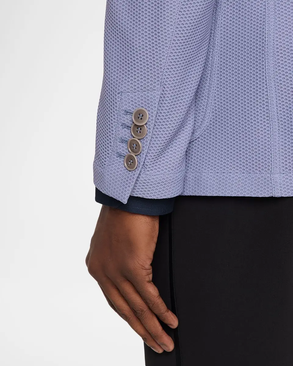 Giorgio Armani Men's Nylon-Stretch Honeycomb Jacquard Blazer | Thumbnail 8 Giorgio Armani Men's Nylon-Stretch Honeycomb Jacquard Blazer | Thumbnail 8