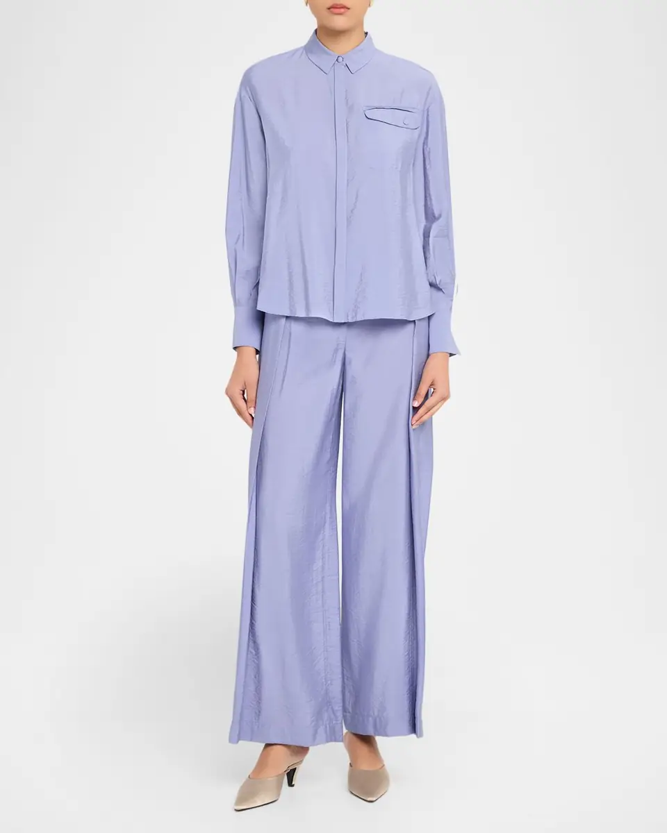 Emporio Armani Button-Down Viscose Shirt | Thumbnail 2 Emporio Armani Button-Down Viscose Shirt | Thumbnail 2