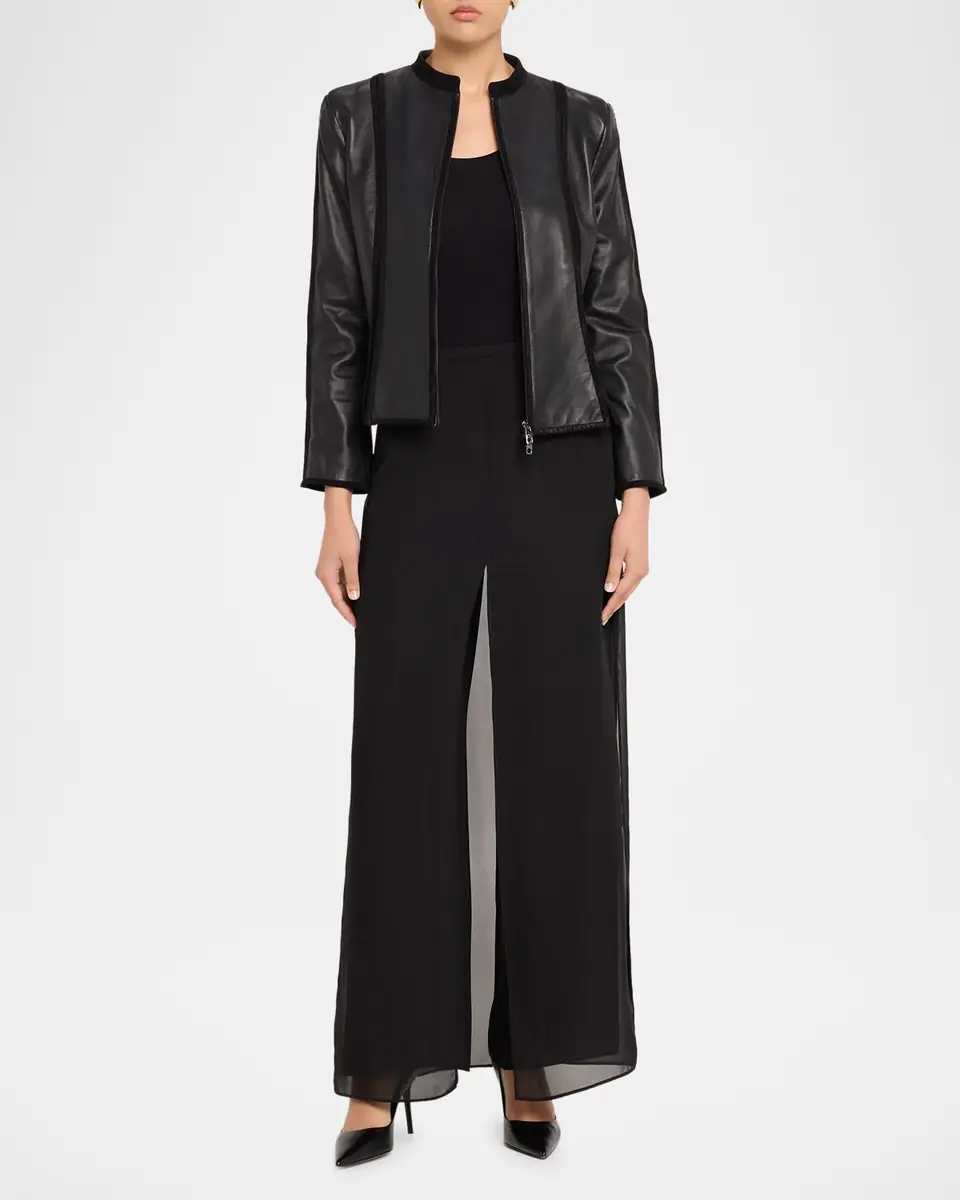 Emporio Armani Seamed Leather Jacket | Thumbnail 2 Emporio Armani Seamed Leather Jacket | Thumbnail 2