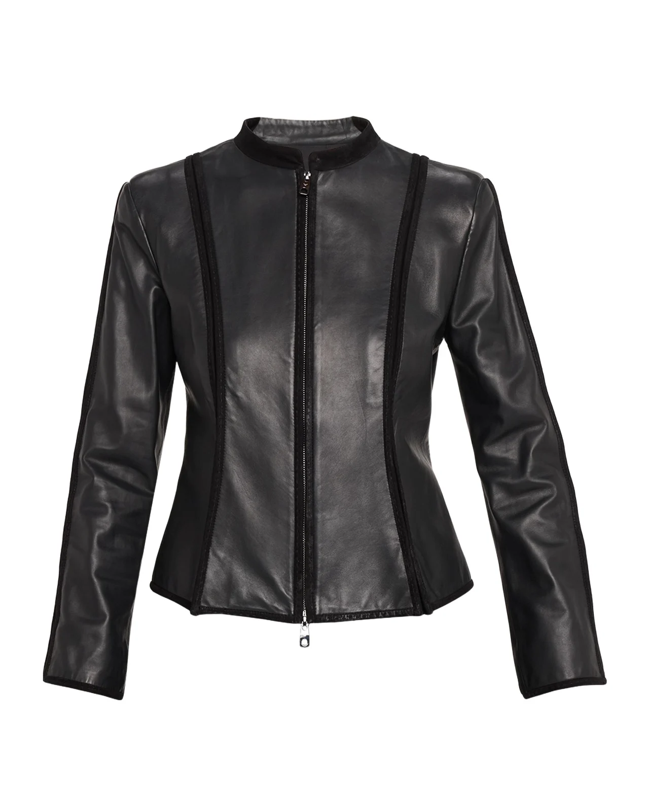 Emporio Armani Seamed Leather Jacket